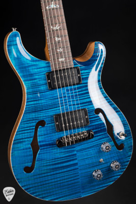 PRS Eddie's Guitars Wood Library Hollowbody II Piezo Cocobolo Aquamarine electric guitar