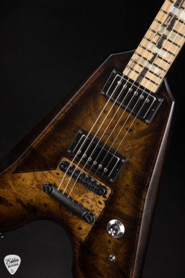 Dunable Asteroid Electric Guitar in Buckeye Burl