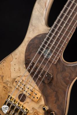 Fodera Monarch Deluxe Yin Yang 5 – Buckeye/Walnut Bass Guitar