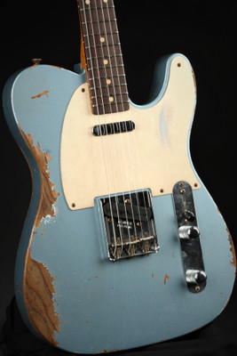 Fender Eddie's Guitars Exclusive Custom Shop 1957 Telecaster Roasted Ash Heavy Relic - Ice Blue Metallic