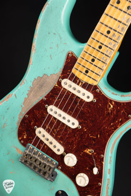 Fender Custom Shop Master Built 1969 Stratocaster Relic Electric Guitar in Sea Foam Green