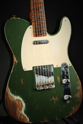 Used - Fender Eddie's Guitars Exclusive Custom Shop 1957 Telecaster Roasted Ash Heavy Relic - Cadillac Green (2020)