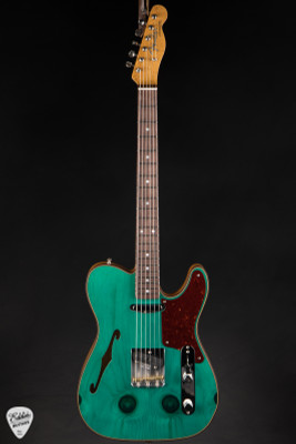 Fender Custom Shop LTD Knotty Pine Telecaster Thinline NOS Electric Guitar in Aged Teal Green Trans