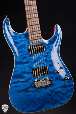 Suhr Standard Carve Top Pau Ferro Neck - Trans Whale Blue