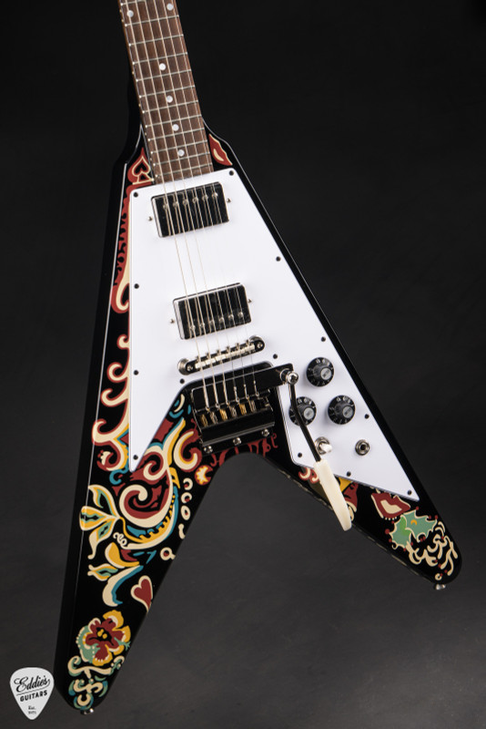 Epiphone Jimi Hendrix Love Drops Flying V Ebony Electric Guitar