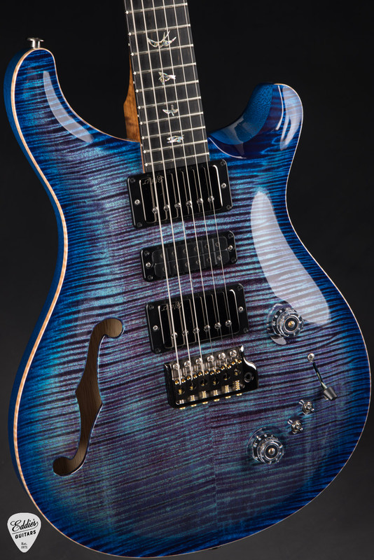 Paul Reed Smith Eddie’s Guitars Wood Library Special Semi Hollow – Dark Cherry Sunburst/Ebony Fretboard/Figured Maple Neck Electric Guitar