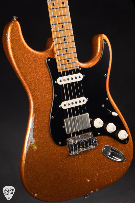 Tom Anderson Icon Classic Distress 40th Anniversary – Big Sparkle Orange Electric Guitar