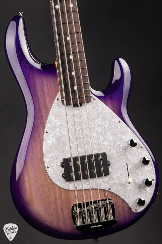 Ernie Ball Music Man StingRay 5 Special H Bass Guitar in Purple Sunset