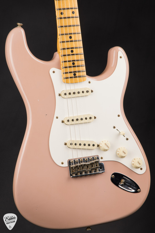 Fender Custom Shop 1957 Stratocaster Journeyman Electric Guitar in Dirty Shell Pink