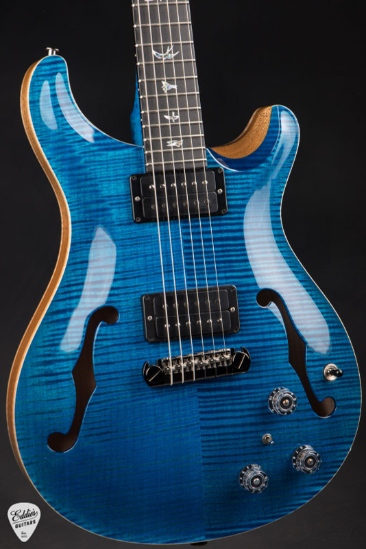 Paul Reed Smith Eddie’s Guitars Wood Library Hollowbody II Piezo/Stained Neck Electric Guitar in Aquamarine