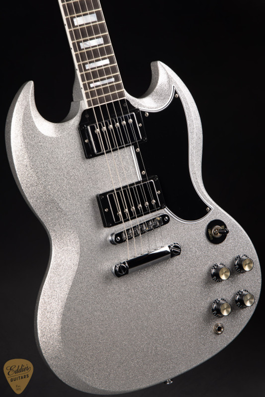 Gibson Custom Shop Made 2 Measure SG Custom Gloss Silver Sparkle Electric Guitar