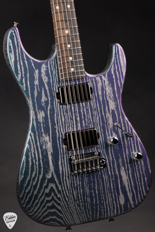 Tom Anderson Pro Am Electric Guitar in Mystichrome with Silver Dog Hair