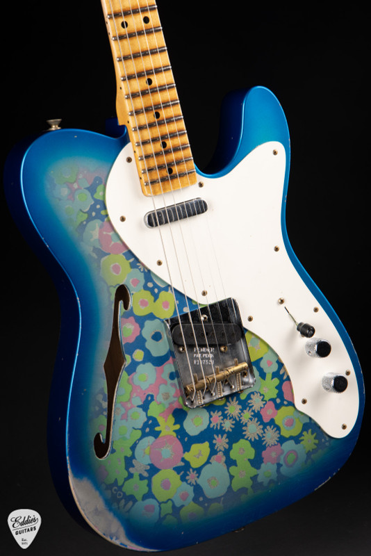 Fender Custom Shop Limited Edition 50s Tele Thinline Relic Aged Blue Flower electric guitar