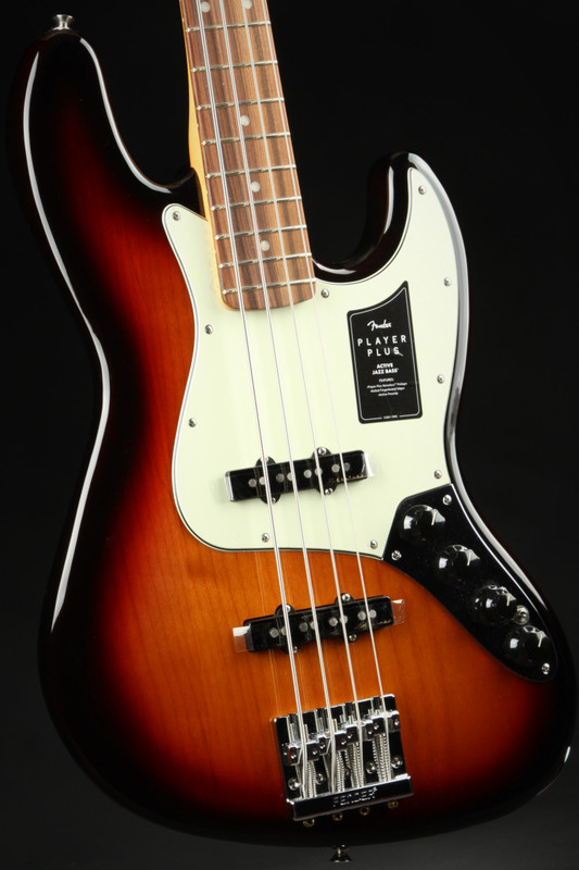 2022 - Fender Player Plus Active Jazz Bass®, Pau Ferro Fingerboard - 3-Color Sunburst #MX21192890A