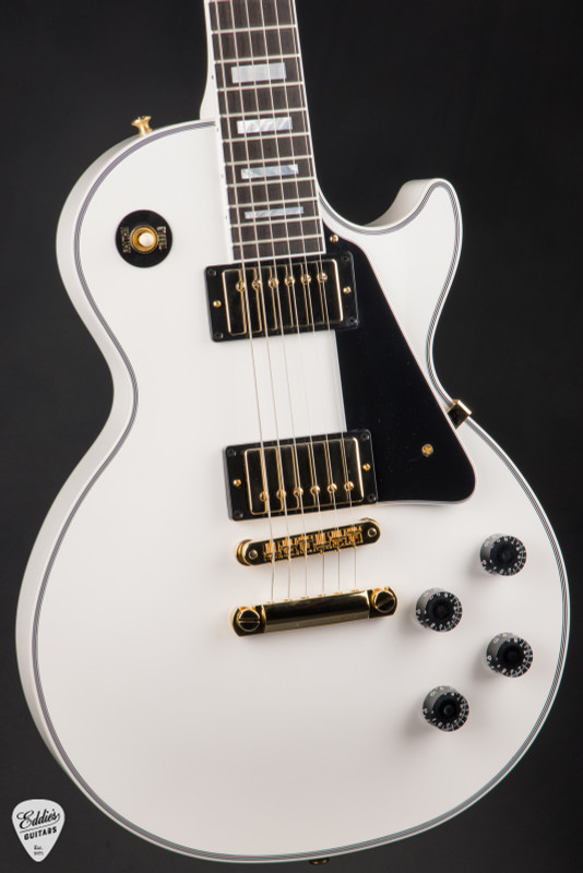 Gibson Custom Shop Les Paul Custom Gloss Electric Guitar in Alpine White