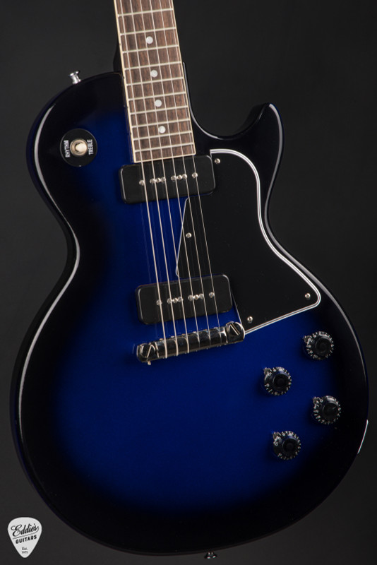 Gibson Custom Shop ’57 Les Paul Special Single-Cut Reissue Gloss Electric Guitar in Fast Black Blue Burst w/Stinger 8.3 #74358