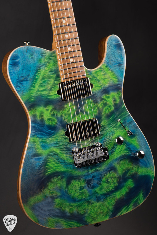 Suhr Modern T Burl Maple & Black Limba electric guitar in Trans Algae