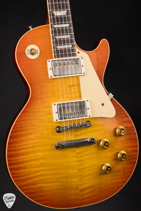 Gibson Custom Shop PSL ’59 Les Paul Standard Reissue VOS Electric Guitar in Sunrise Tea Burst