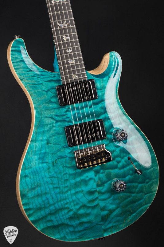 Paul Reed Smith Eddie’s Guitars Wood Library Custom 24 Ebony FB Stained Neck Electric Guitar in Carrol Blue