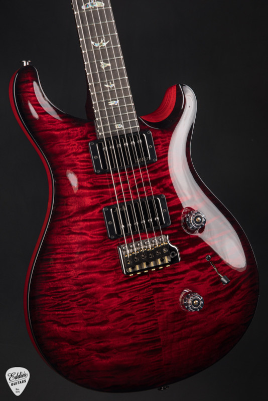 PRS Eddie's Guitars Wood Library Custom 24 Fire Red Smokeburst Electric Guitar