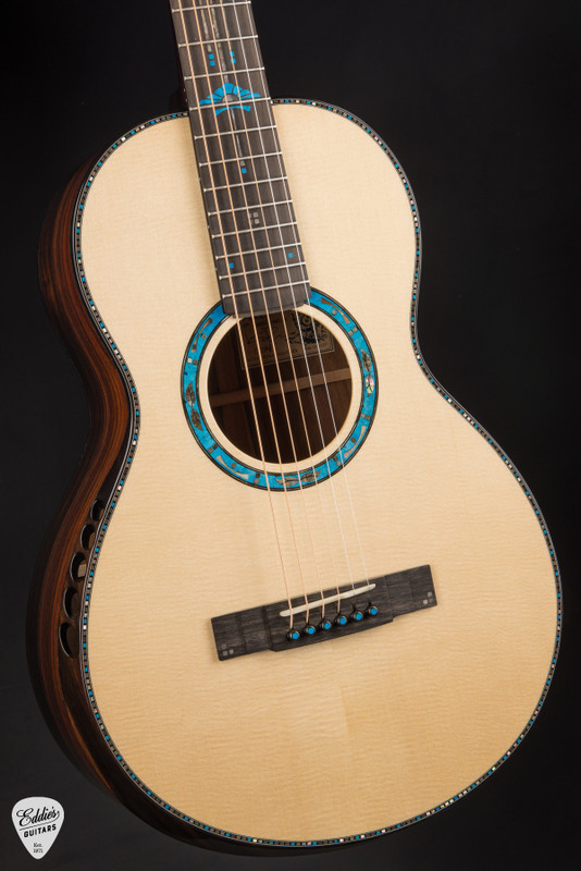 Kevin Ryan Arts & Crafts Abbey Grand Parlor Acoustic Guitar in Azure with Engelmann Spruce & Cocobolo