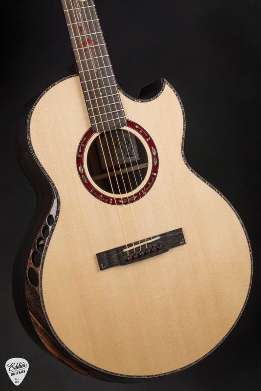 Kevin Ryan Arts & Crafts Nightingale Grand Soloist Acoustic Guitar in Bloody Basin Jasper with Lutz Spruce & African Blackwood