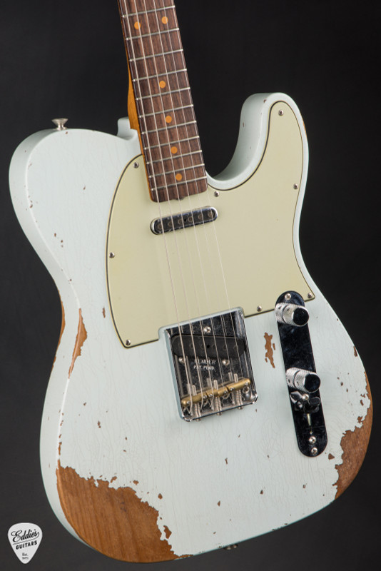 2019 Fender Custom Shop GT11 1963 Telecaster Heavy Relic Electric Guitar in Aged Sonic Blue