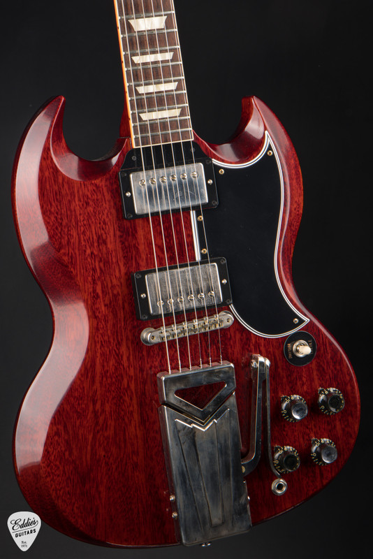 2021 Gibson Custom Shop 60th Anniversary 1961 SG Les Paul Standard Sideways Vibrola VOS Electric Guitar in Cherry Red