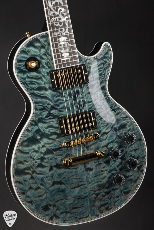 Gibson Custom Shop PSL Les Paul Ultima 5A Tree of Life Nordic Blue Electric Guitar