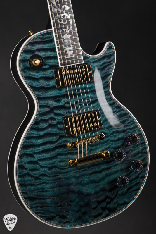Gibson Custom Shop Dealer Select Les Paul Ultima 5A Tree of Life Nordic Blue Electric Guitar