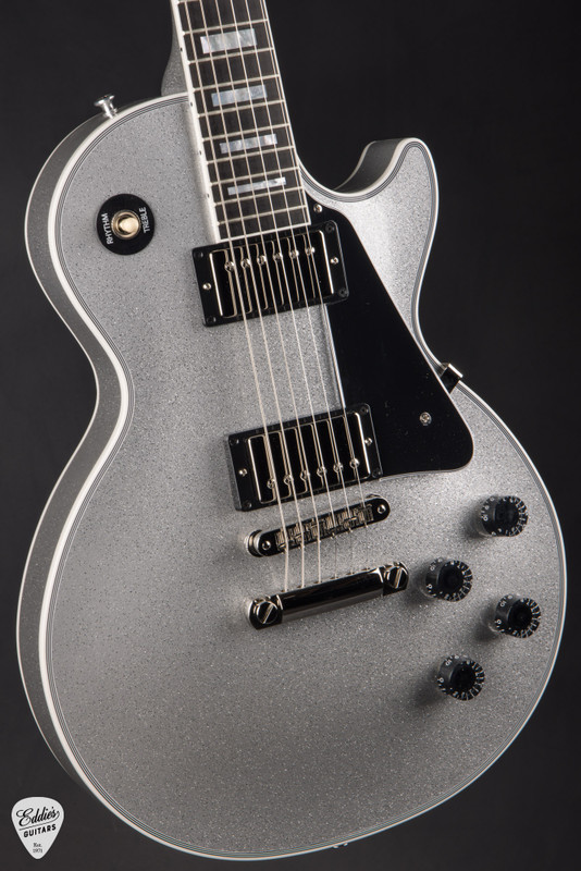 Gibson Custom Shop Dealer Select Les Paul Custom Gloss Silver Sparkle Electric Guitar