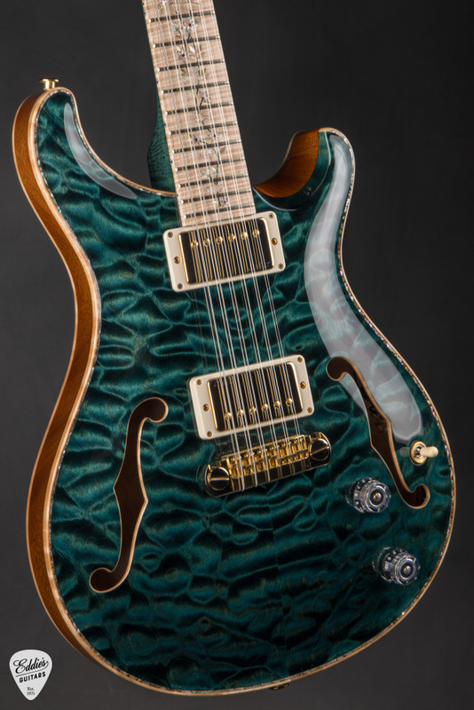 2024 Paul Reed Smith Private Stock 11683 Hollowbody II 12 String Teal Black Electric Guitar