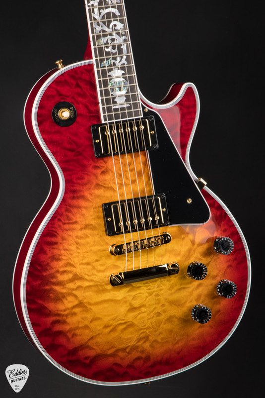 Gibson Custom Shop Dealer Select Les Paul Custom 5A Quilt Tree Of Life Fireburst Electric Guitar