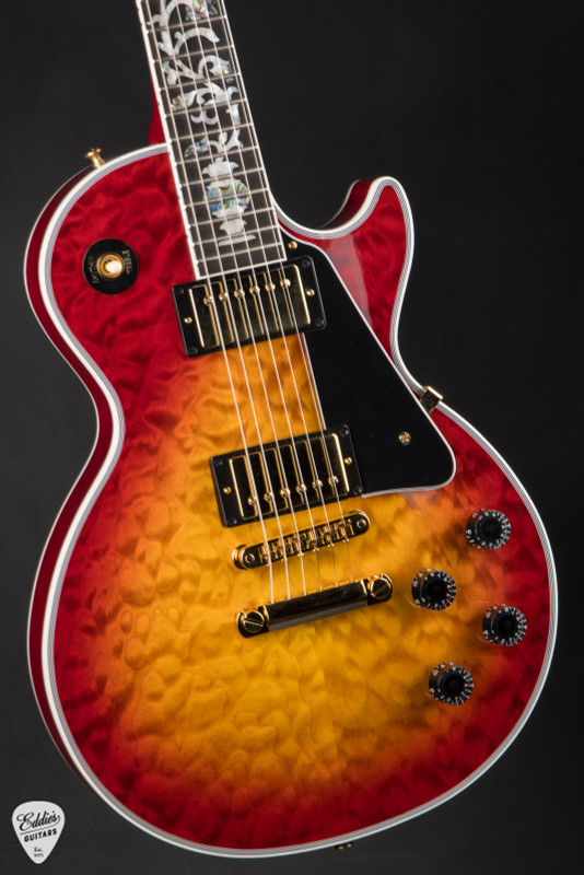 Gibson Custom Shop Dealer Select Les Paul Custom 5A Quilt Tree Of Life Fireburst Electric Guitar