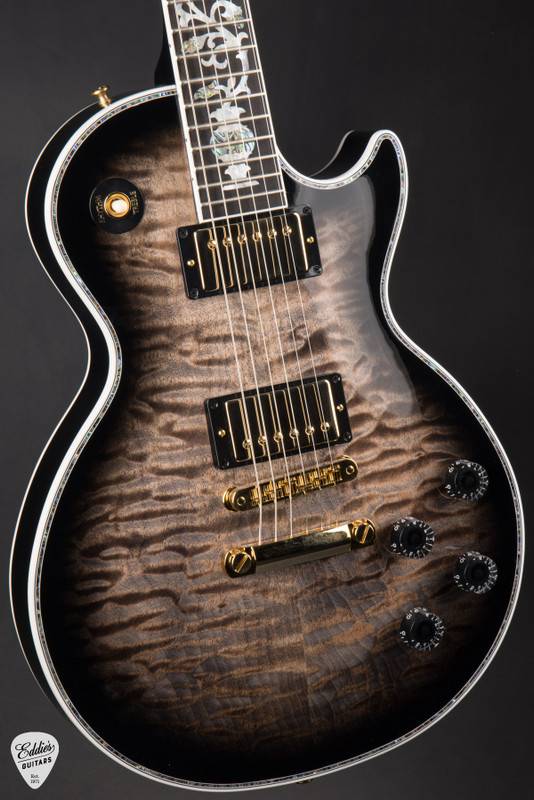 Gibson Custom Shop Dealer Select Les Paul Ultima Tree of Life Cobra Black and Yellow Electric Guitar