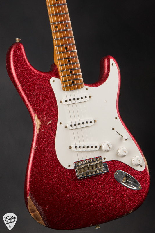 Fender Custom Shop 50's Dualmag II Stratocaster Red Sparkle Electric Guitar