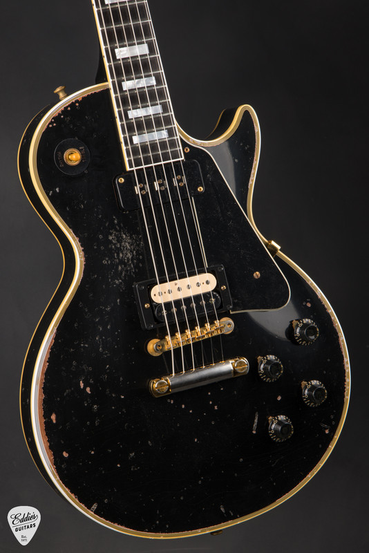 Gibson Custom Shop Limited Edition 1954 Les Paul Custom Reissue Heavy Aged Ebony Electric Guitar