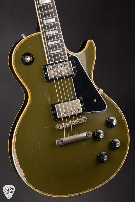 Gibson Custom Shop Limited Edition 1968 Les Paul Custom Reissue Heavy Aged Olive Drab Electric Guitar