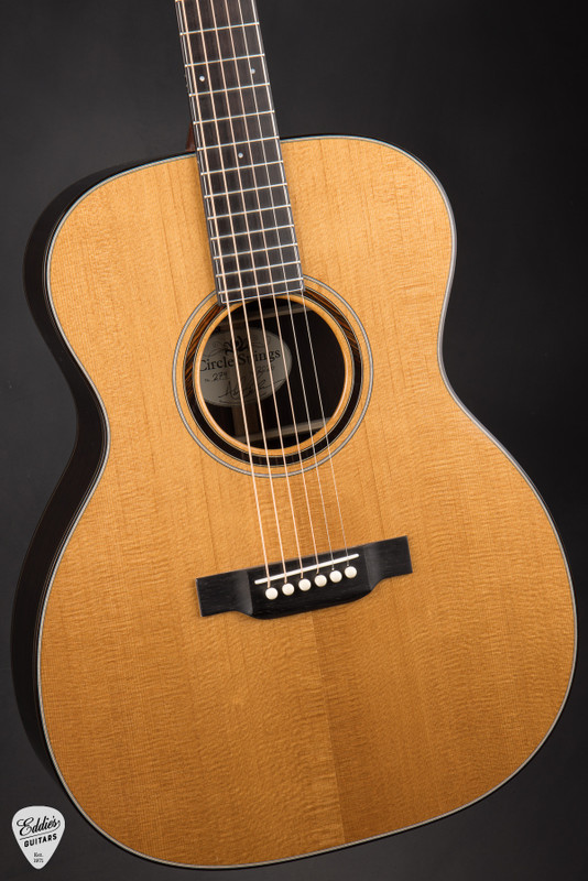 Circle Strings OM Acoustic Guitar with Adirondack Spruce and Brazilian Rosewood