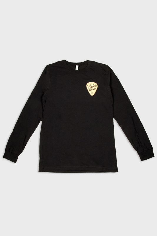 Eddies Guitars Long Sleeve T-Shirt Pick Logo