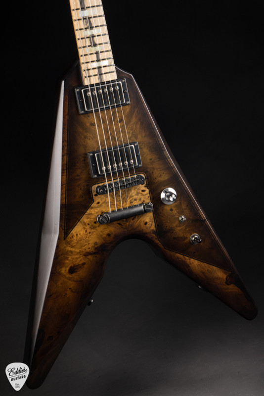 Dunable Asteroid Electric Guitar in Buckeye Burl