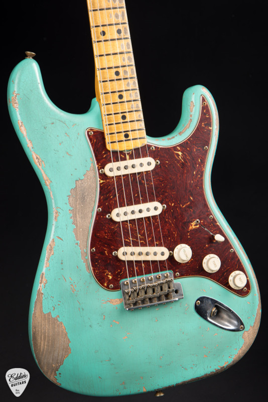 Fender Custom Shop Master Built 1969 Stratocaster Relic Electric Guitar in Sea Foam Green