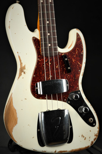 Fender Custom Shop 1960 Jazz Bass Heavy Relic - Aged Olympic White