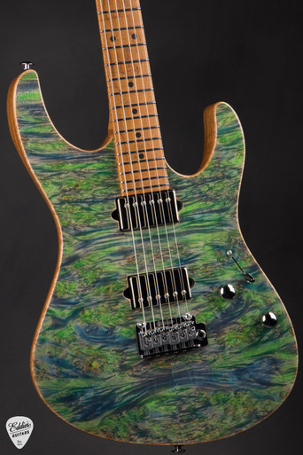 Suhr Modern Roasted Burl Maple - Trans Algae - Eddie's Guitars