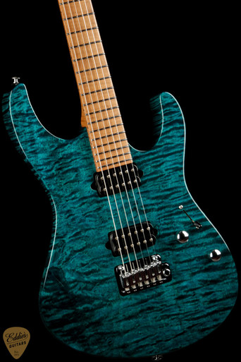 Suhr Modern Roasted - Trans Teal/One Piece Quilted Maple Body