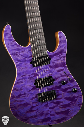 Suhr Modern 7 Quilt Roasted - Trans Purple - Eddie's Guitars