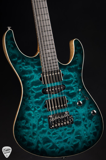 Suhr Modern Black Limba/Quilt Maple - Trans Teal Burst - Eddie's