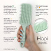 Hapi De-Knot Delight Detangler Smedium, Created for All Hair Types & Textures Soft Bristles are Perfect for Focused Detangling, Seamless, Non-Snag Design, 100+ Soft Bristles on 3 Flexible Head Rows for Focused Hair Detangling Love, Flexible and Gentle, Memory Shape Return, 3 Flexible Hair Brush Rows Adjust to Hair Density, Contoured Brush Head, 3 Flexible Hair Brush Rows Adjust to Hair Thickness