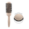 Hapi High Heat Harmony Thermal 1.75" Seamless ceramic Barrel, Carbon and ionic dual shaped infused high heat bristles, Blend of straight and wavy bristles allow for styling tension and polishing setting, Straight bristles=polished, Wavy bristles=tension, Created for Medium Hair Length (pass the shoulder & layers), with saying