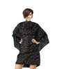 Female Model Wearing Black & Gold Bobby Pin Pattern Hair Cutting Cape 
